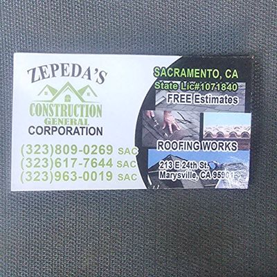 Zepedas general Construction corporation