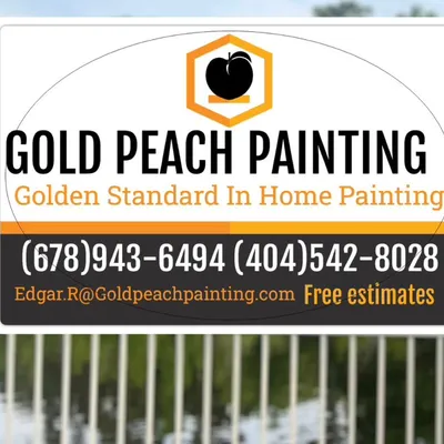 GOLD PEACH PAINTING