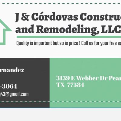 J & Cordova’s Construction and Remodeling, LLC