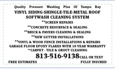 Quality Pressure Washing Plus Of Tampa Bay LLC.