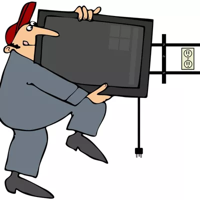 TV on wall mount
