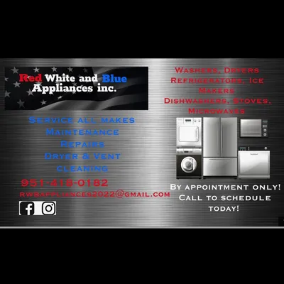 Red white and blue appliances