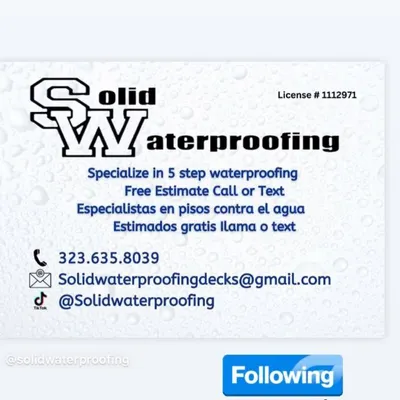Solid waterproofing decks
