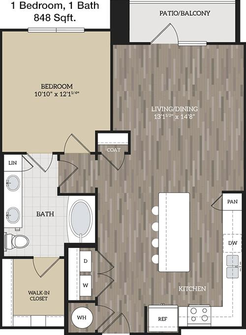 #5  Floor Plan 1x1 - Hangar 19, Fort Worth, TX for Rent