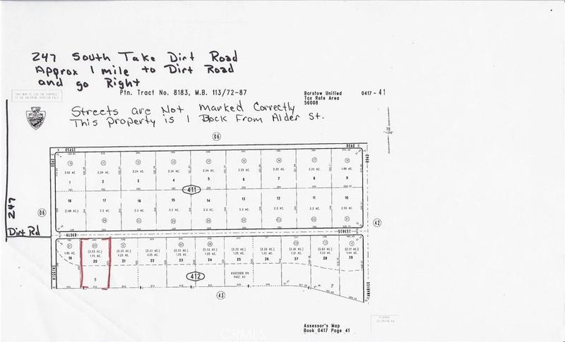 Barstow, San Bernardino County, CA Undeveloped Land, Homesites for sale Property ID: 417888129