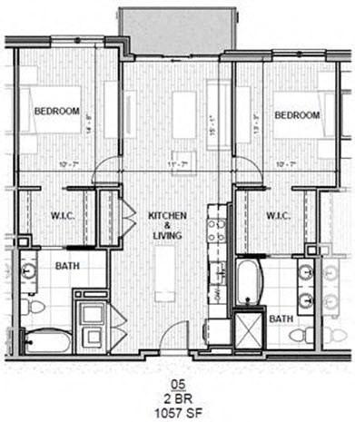 Villages of Americana - Two Bedroom 1057 SF for Rent
