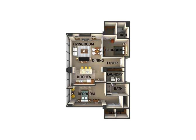 Residences at 1717 - Suite Style L for Rent