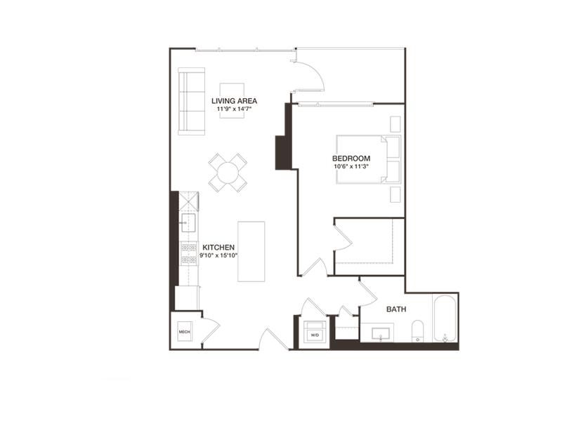 8001 Woodmont - 1 Bed - 1 Bath  A01 for Rent
