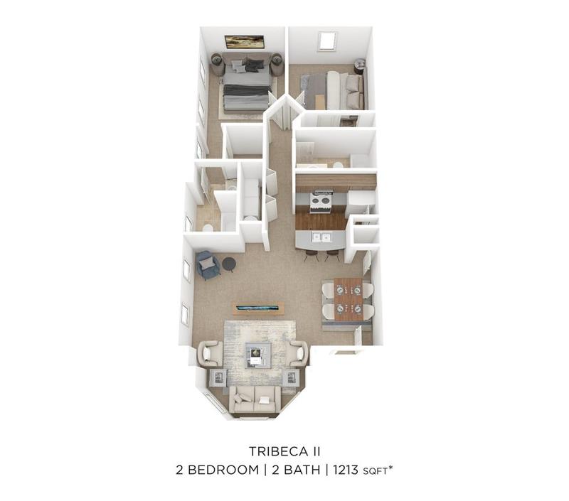 Worthington Apartments and Townhomes - Two Bedroom 2 Bath - Tribeca II - 1,213 for Rent