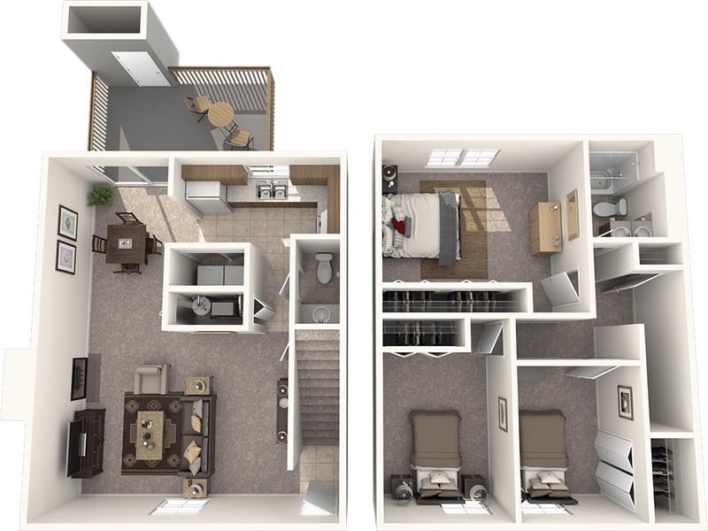The Woods of Eagle Creek - The Roost: Three Bedroom Townhome for Rent