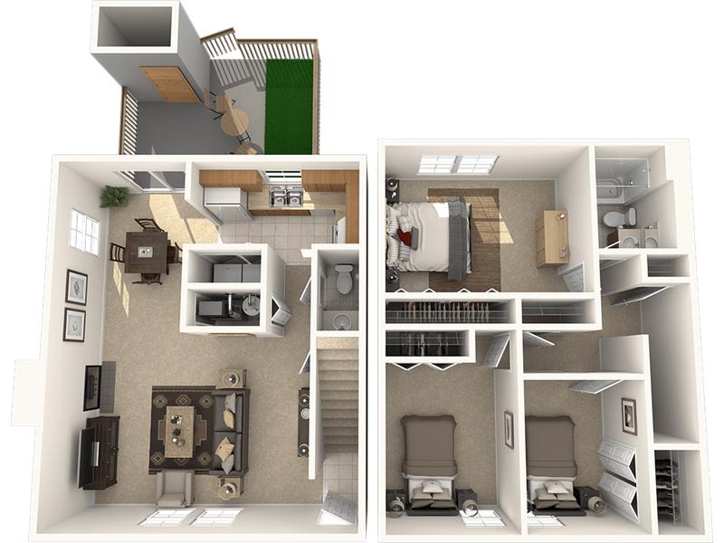 Williamsburg Valparaiso - Three Bedroom Townhome for Rent