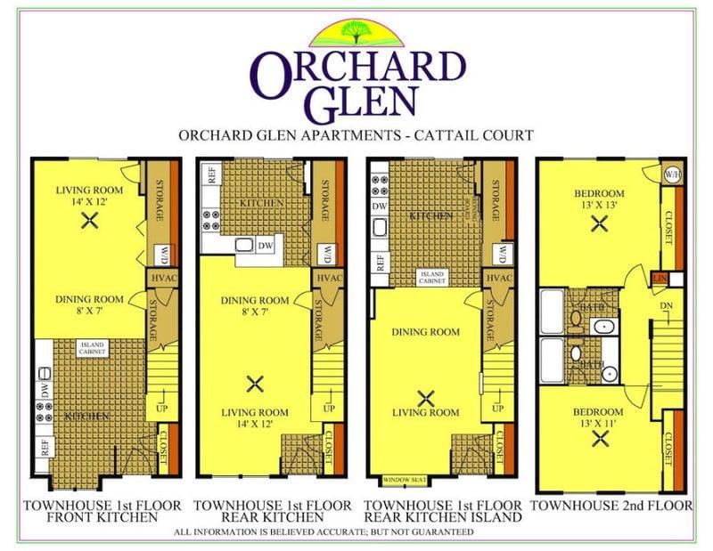 Orchard Glen Apartments - 2-Bedroom, 2-Bathroom, Townhouse for Rent