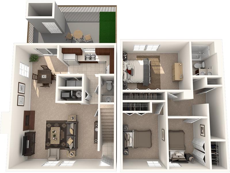 Williamsburg Mishawaka - Three Bedroom Townhome for Rent